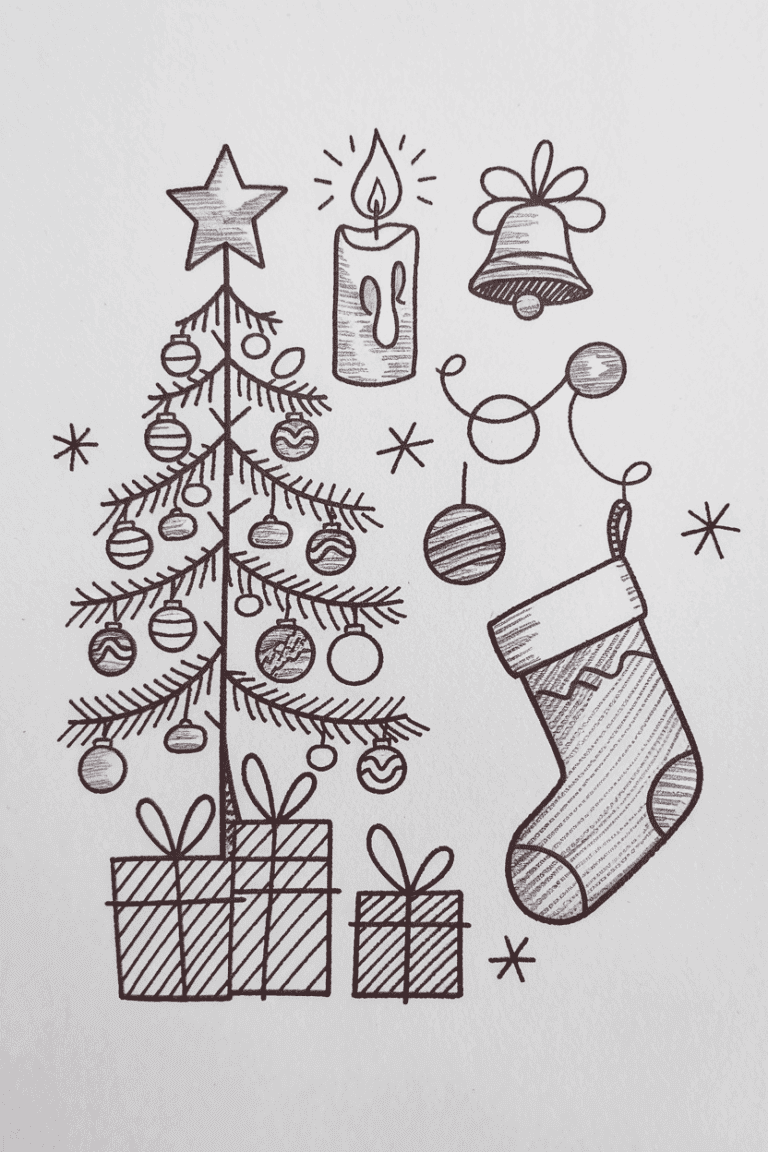 40 Cute Christmas Doodle Ideas You Will Adore - The Sketch & Doodle Club