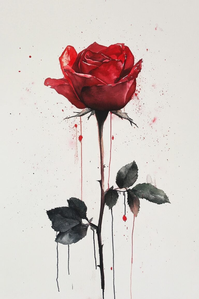 75 Beautiful Paintings of Watercolor Roses: Get Inspired - The Sketch ...