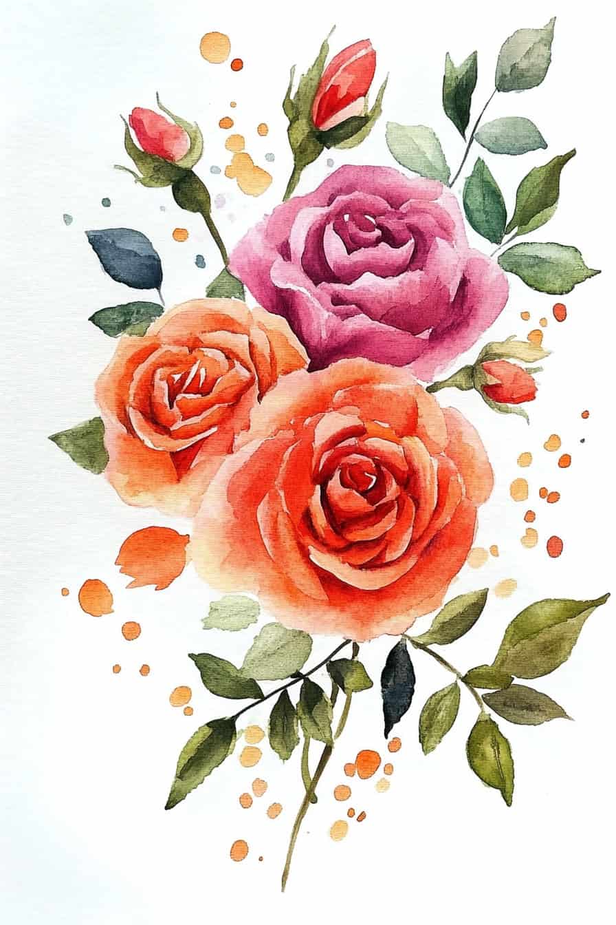 75 Beautiful Paintings of Watercolor Roses: Get Inspired - The Sketch ...