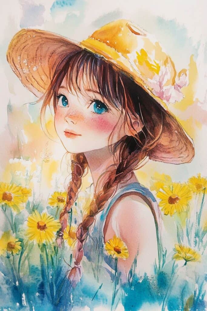 Summer watercolor art