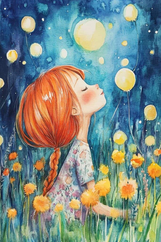 Summer watercolor art