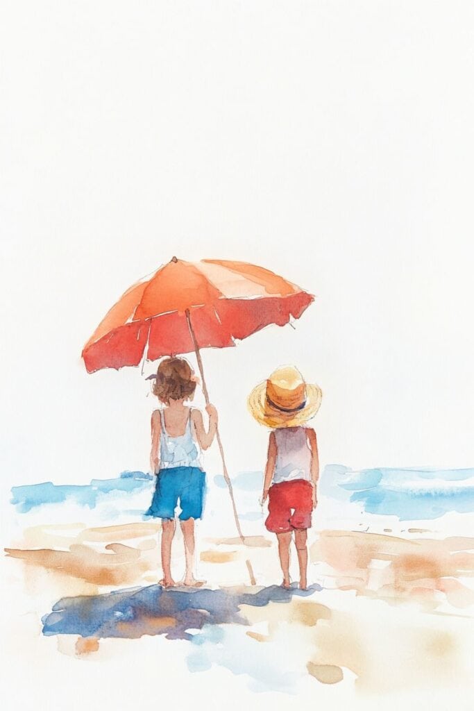 Summer watercolor art