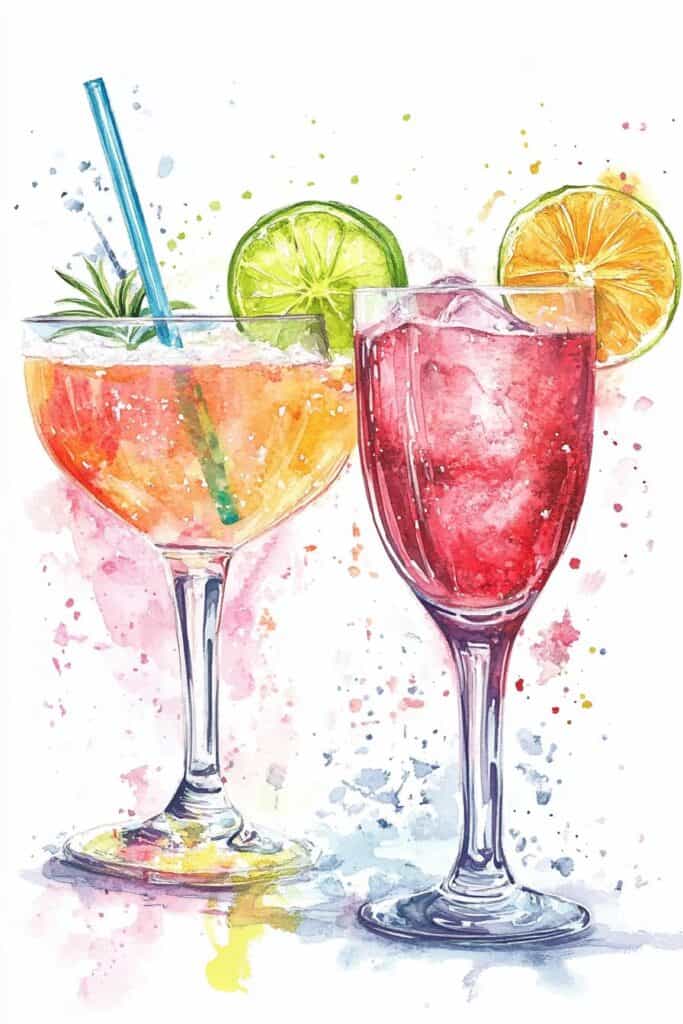 Summer watercolor art