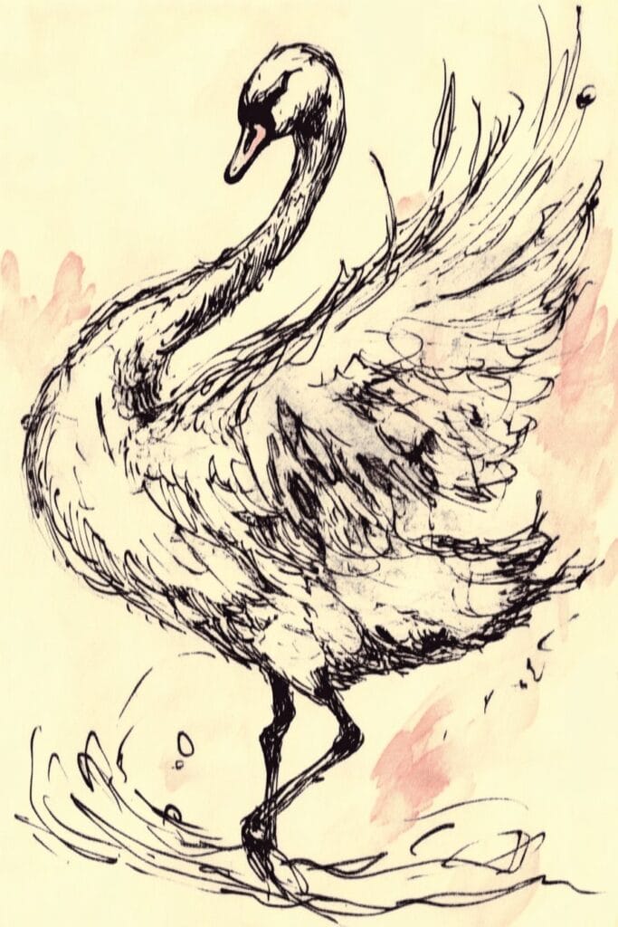 swan drawing