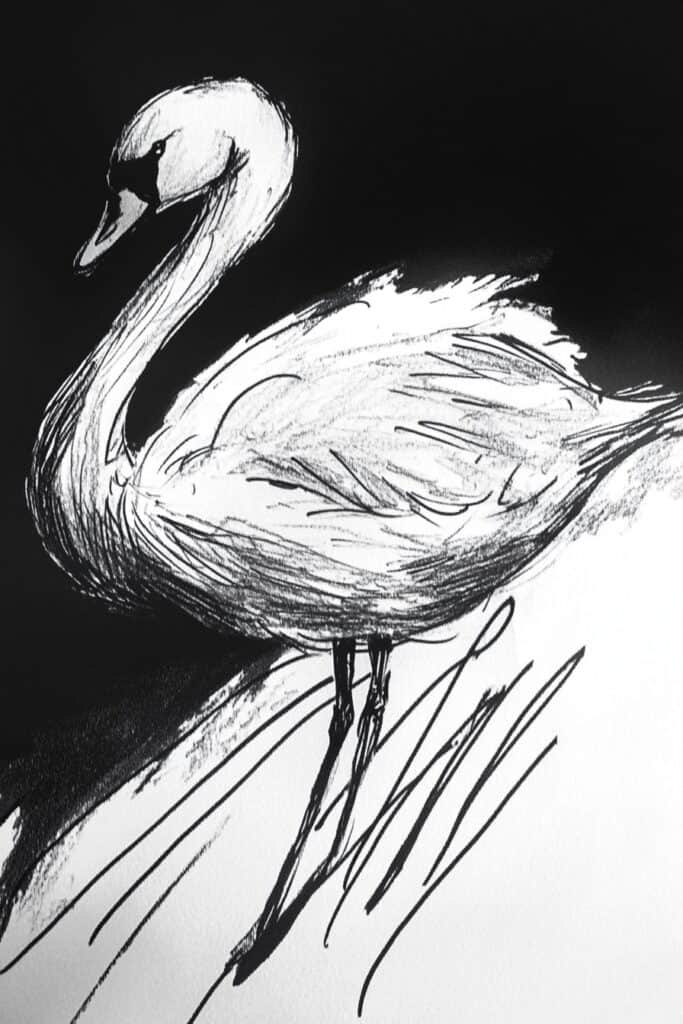 swan drawing