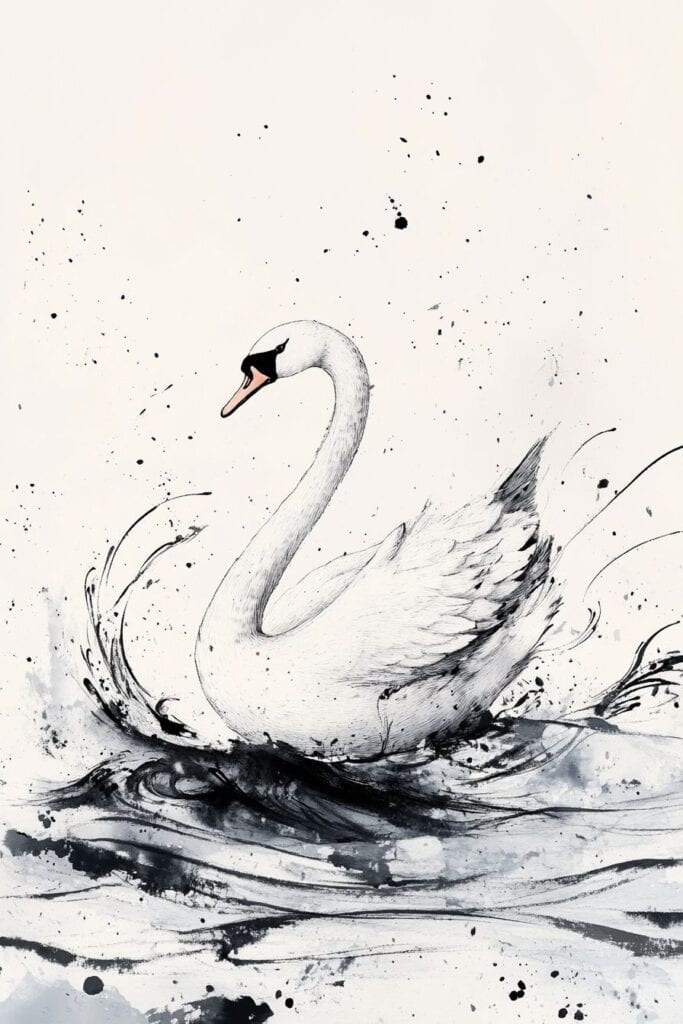 swan drawing