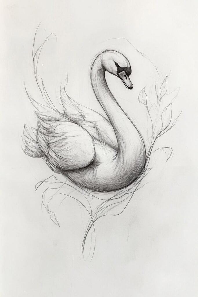 swan drawing