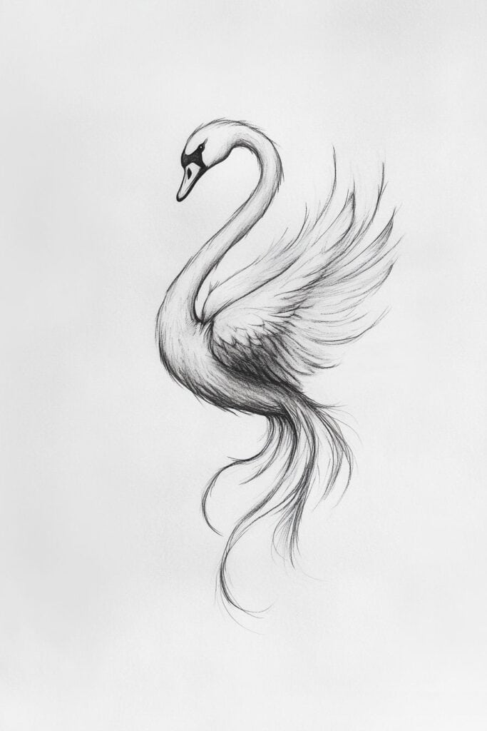 swan drawing