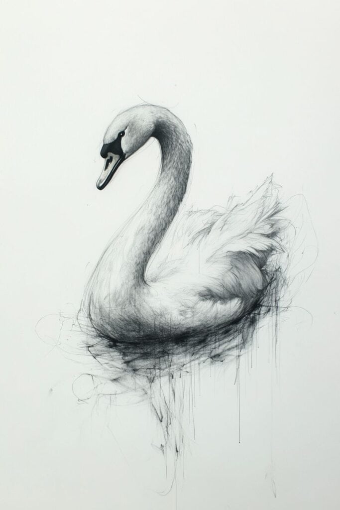 swan drawing