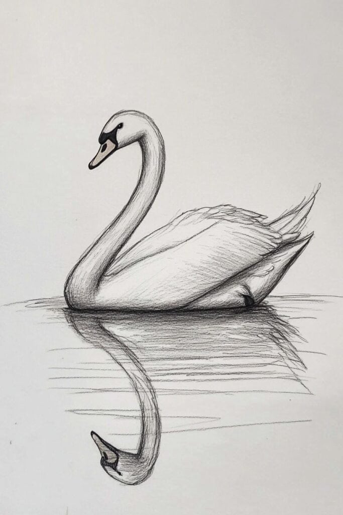 swan drawing