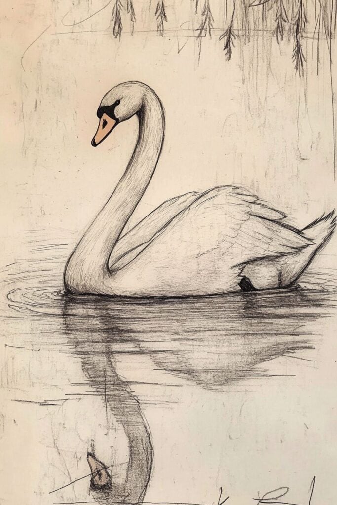 swan drawing