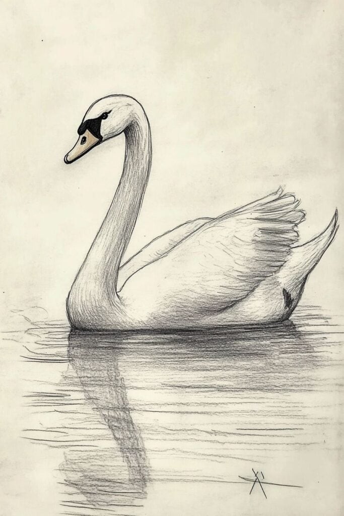 swan drawing