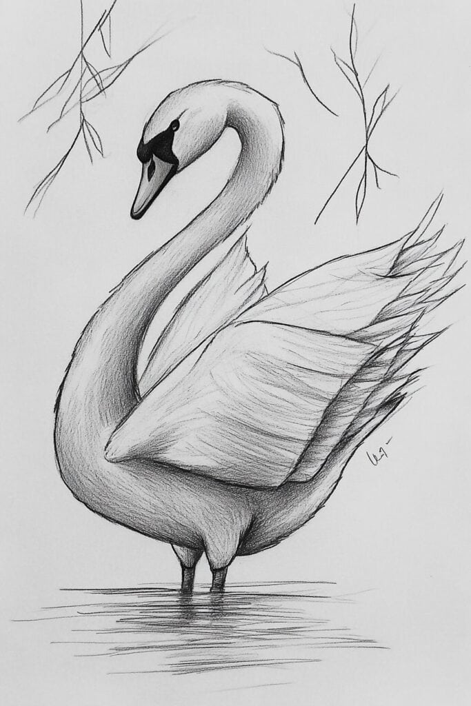 swan drawing