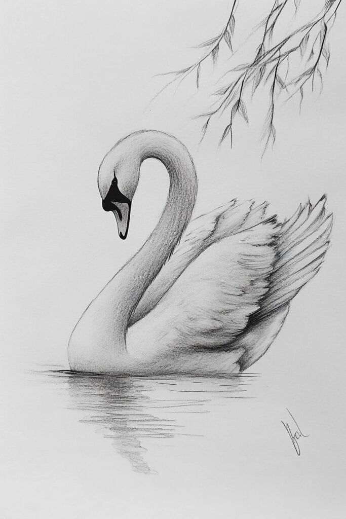 swan drawing