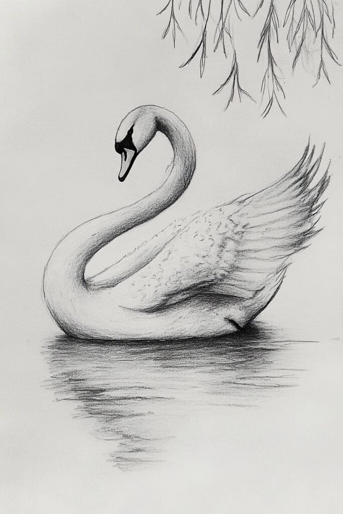 swan drawing