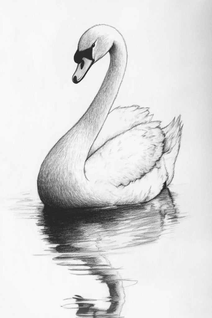 swan drawing