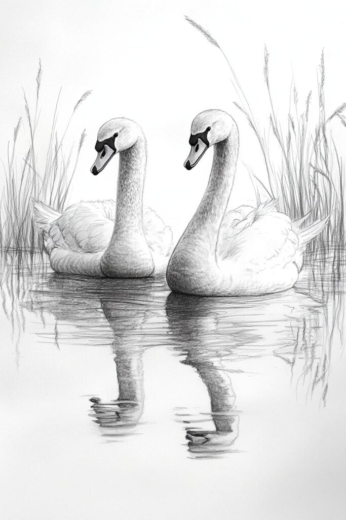 swan drawing