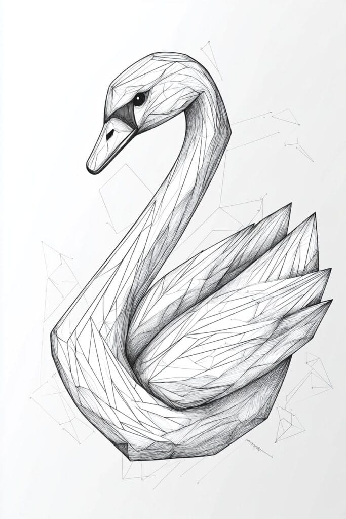 swan drawing