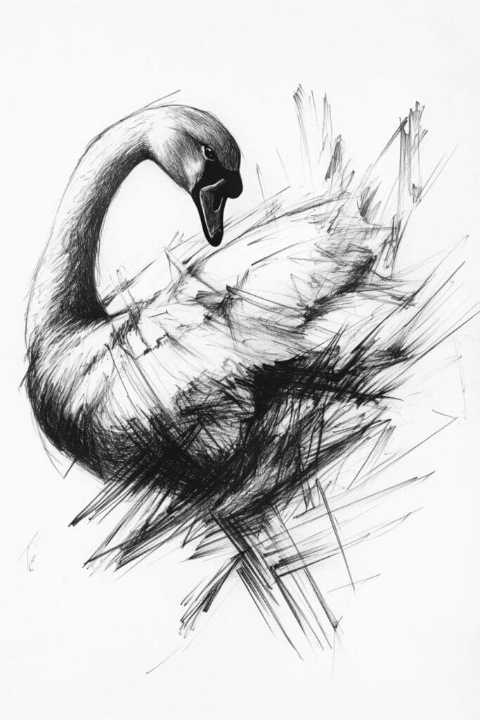 swan drawing
