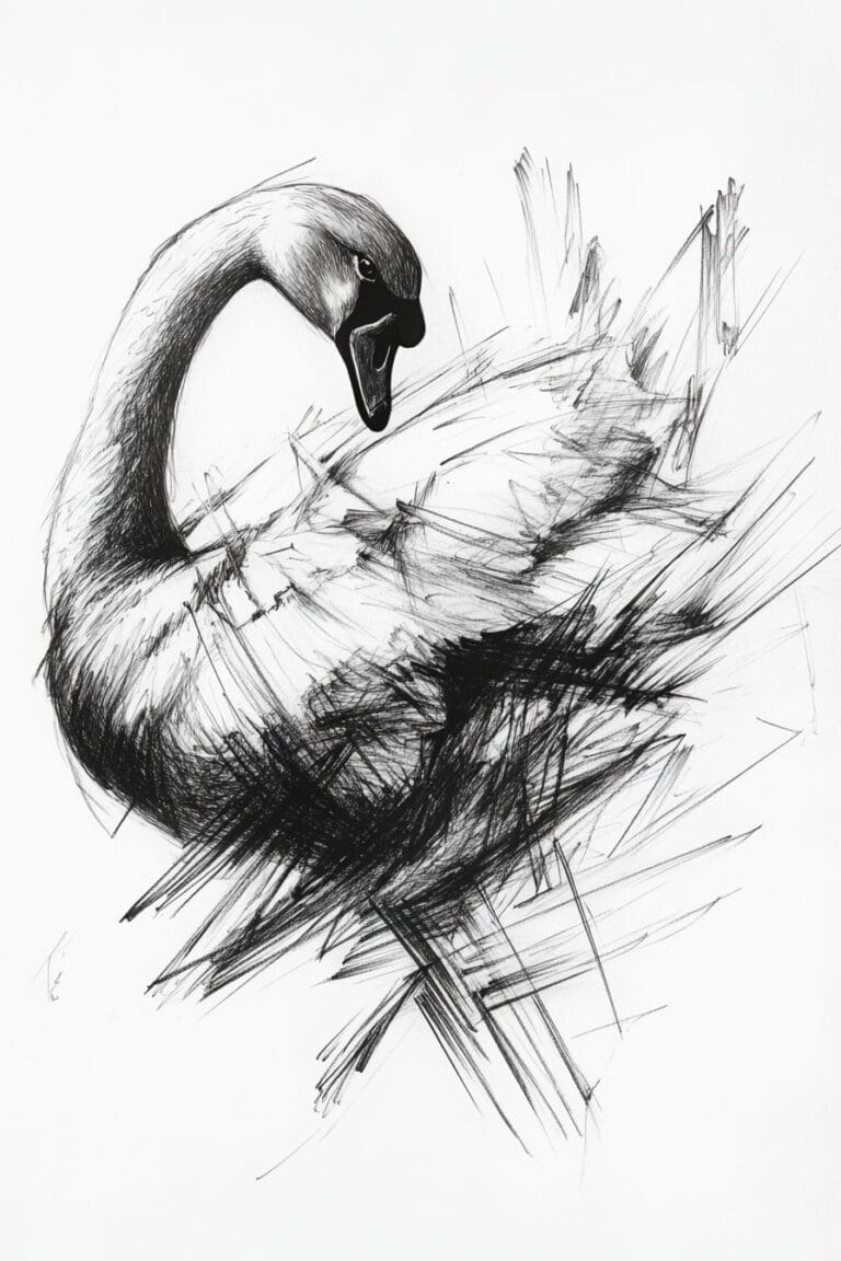 Swol Drawing 40 Swan Drawing Ideas to Capture Grace and Elegance - The Sketch ...