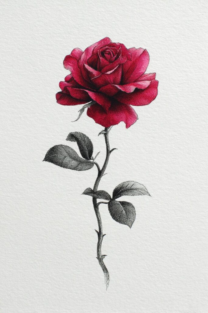 rose drawing