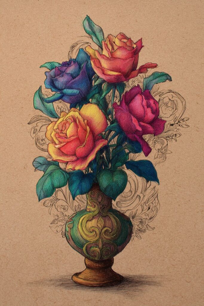 rose drawing