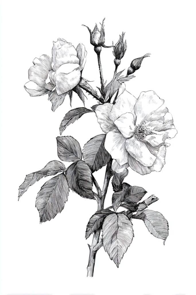 rose drawing