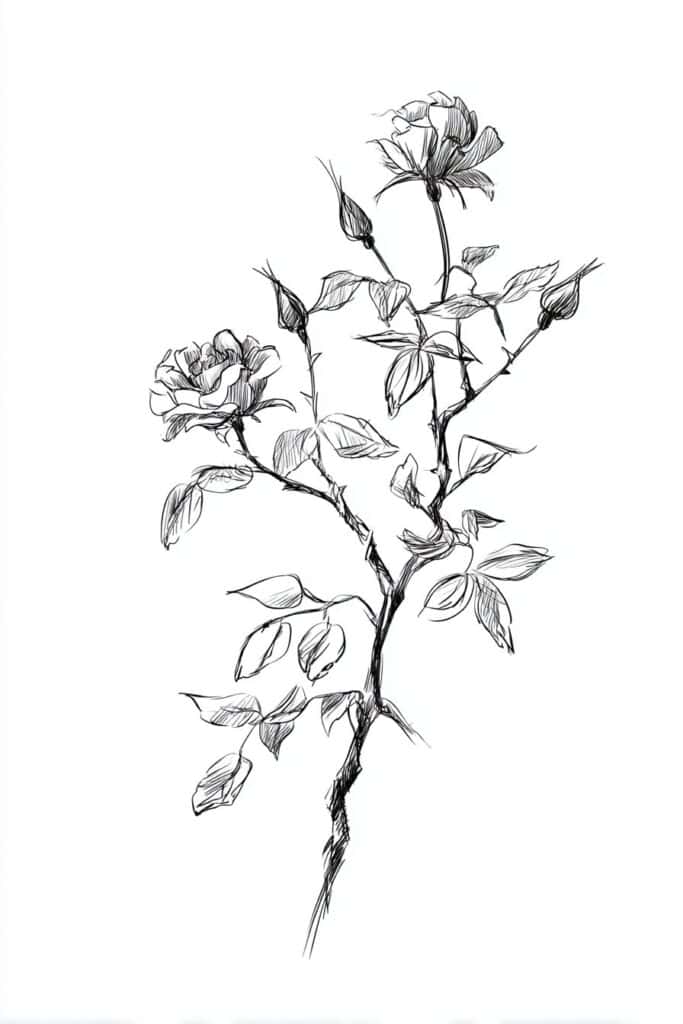 rose drawing