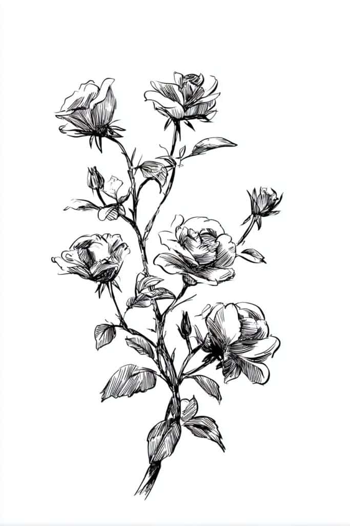 rose drawing