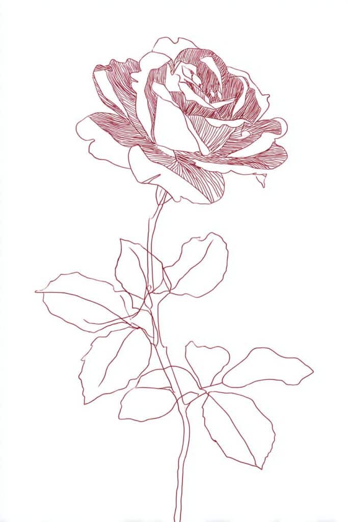 rose drawing