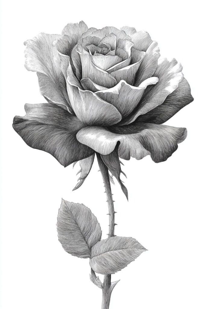 rose drawing