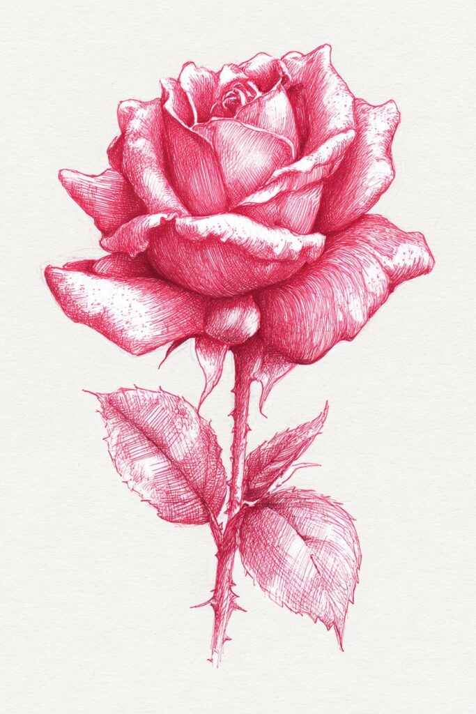 rose drawing
