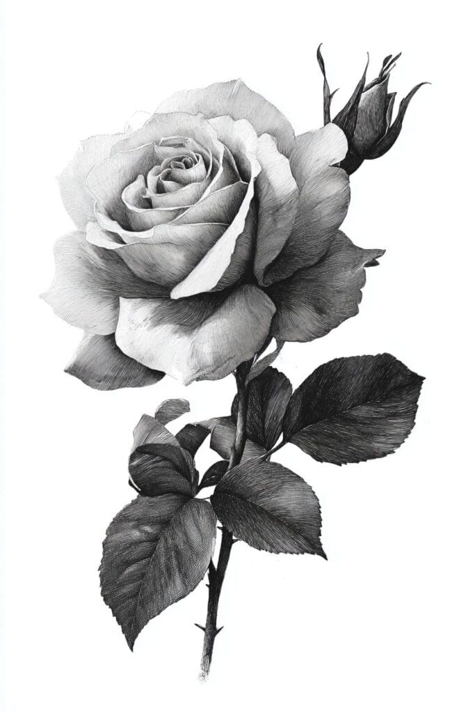 rose drawing
