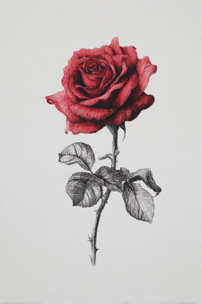 rose drawing