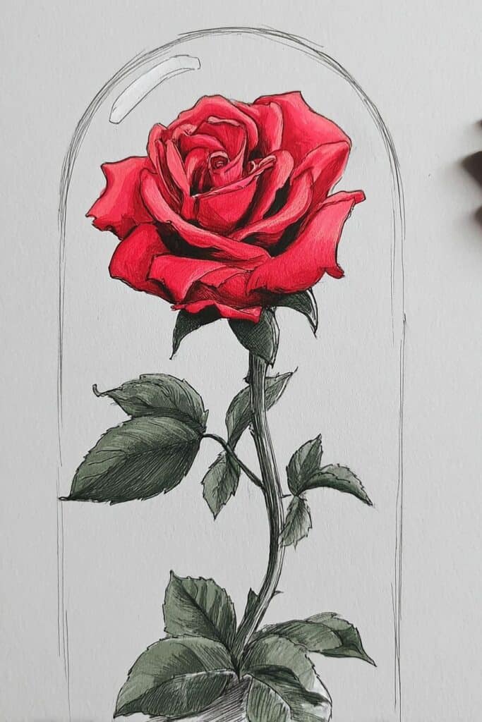 rose drawing