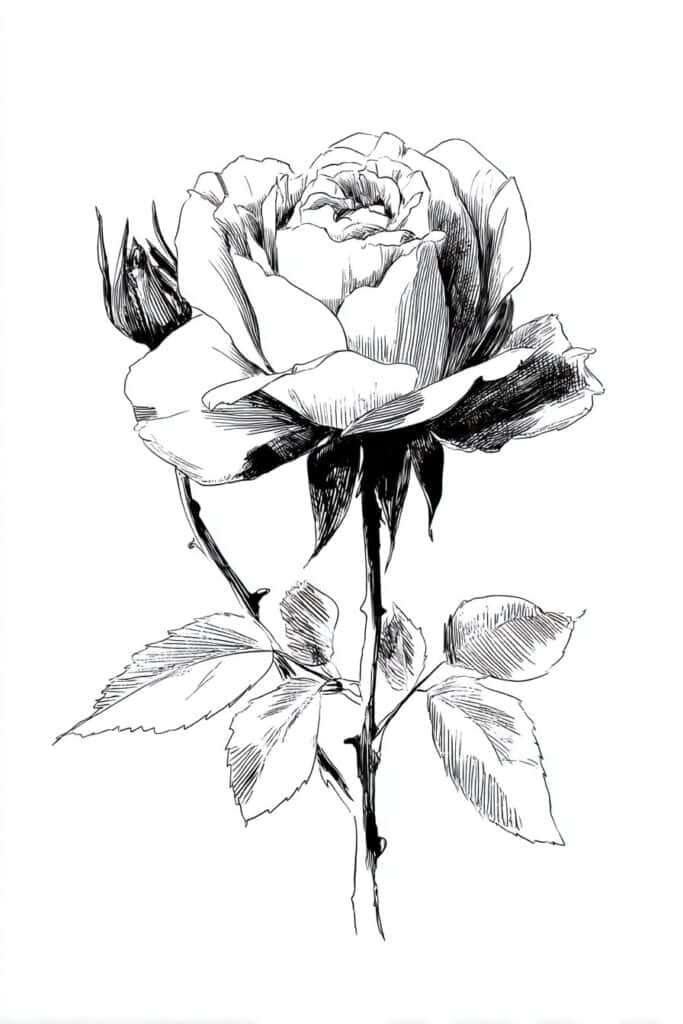 rose drawing