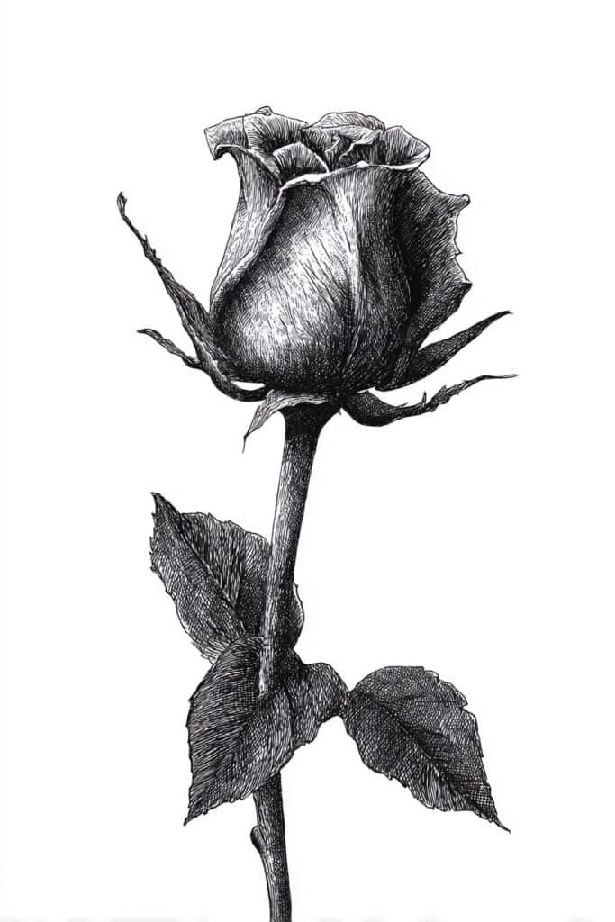 rose drawing