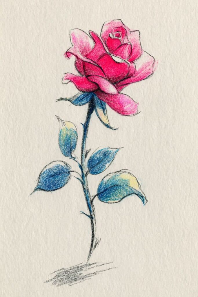 rose drawing