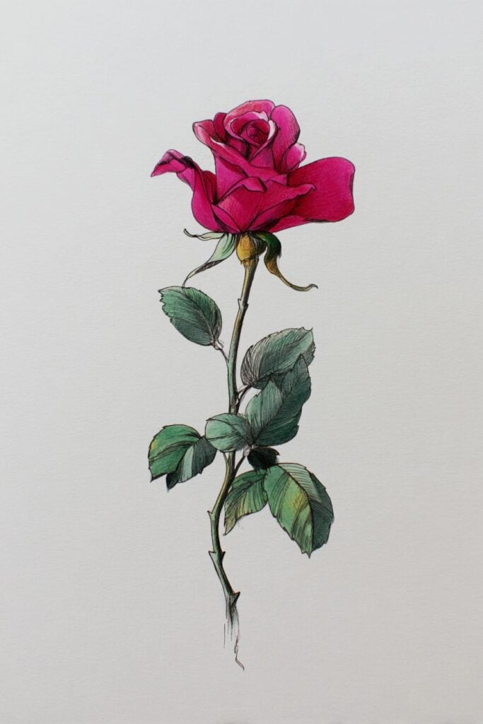 rose drawing