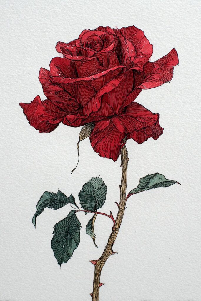 rose drawing