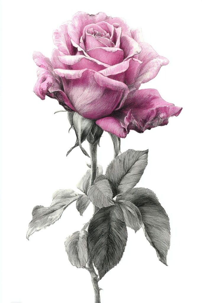 rose drawing