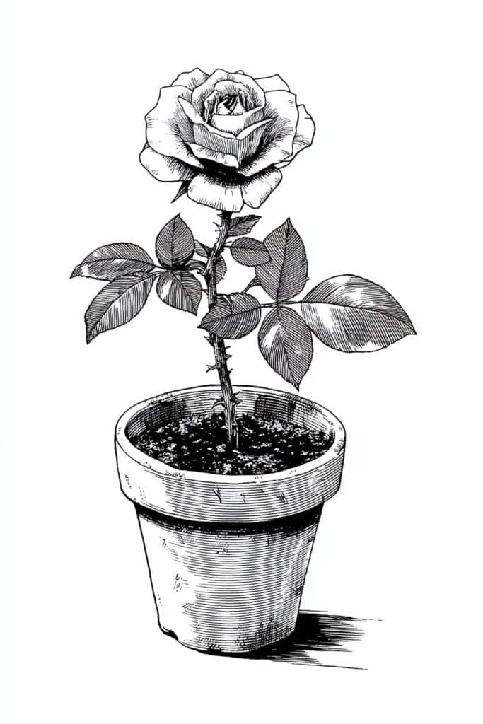 rose drawing