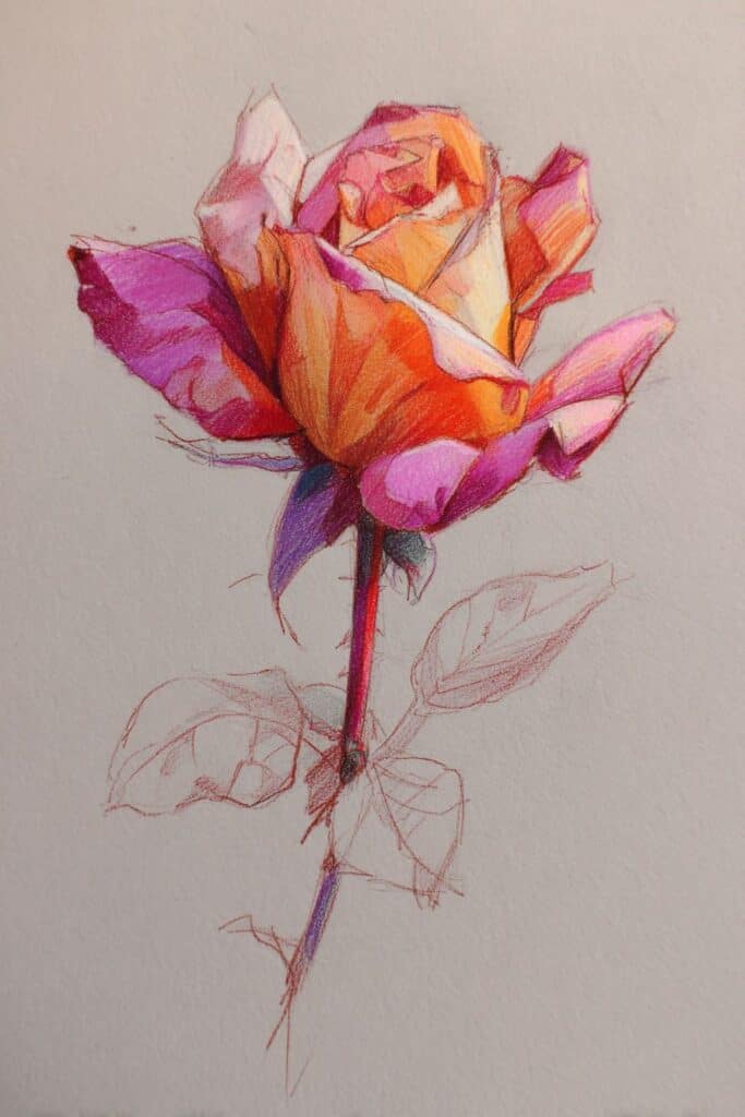 rose drawing