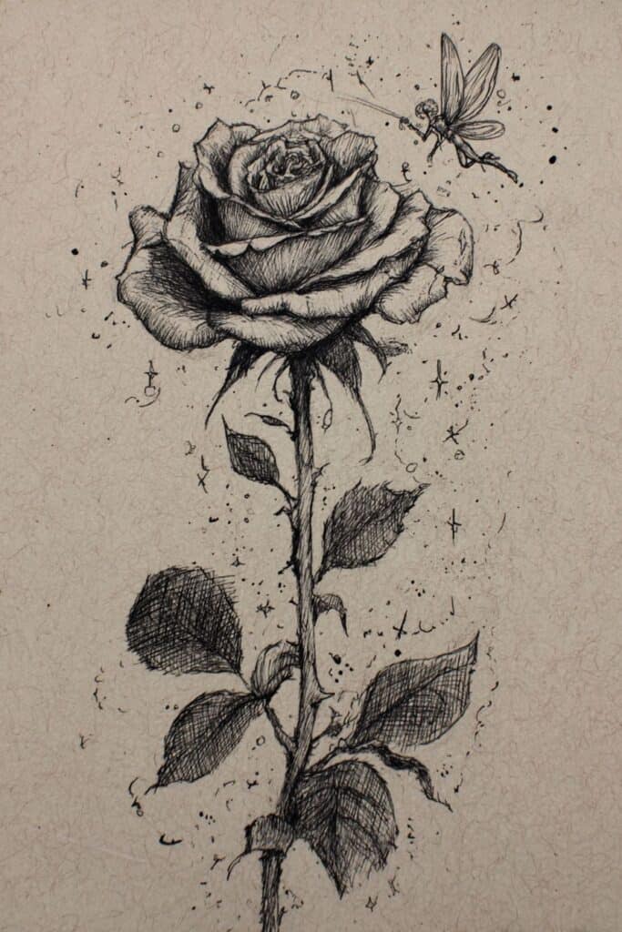 rose drawing