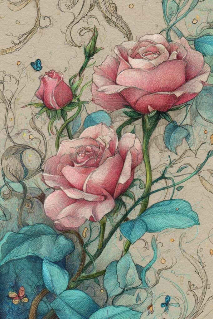 rose drawing