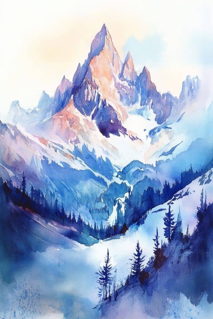 watercolor mountain