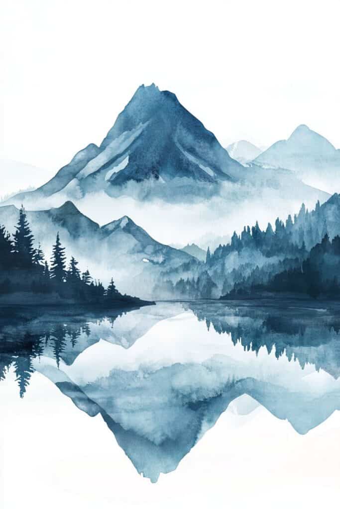 watercolor mountain