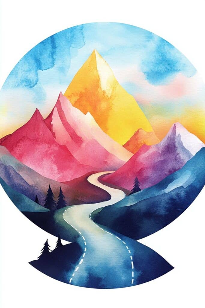watercolor mountain