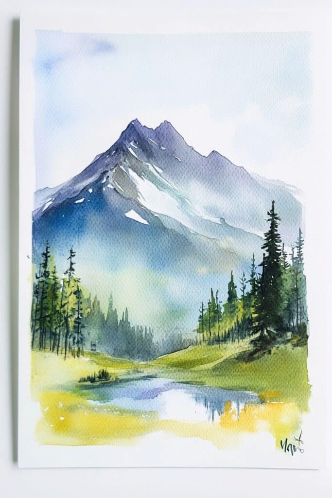 watercolor mountain
