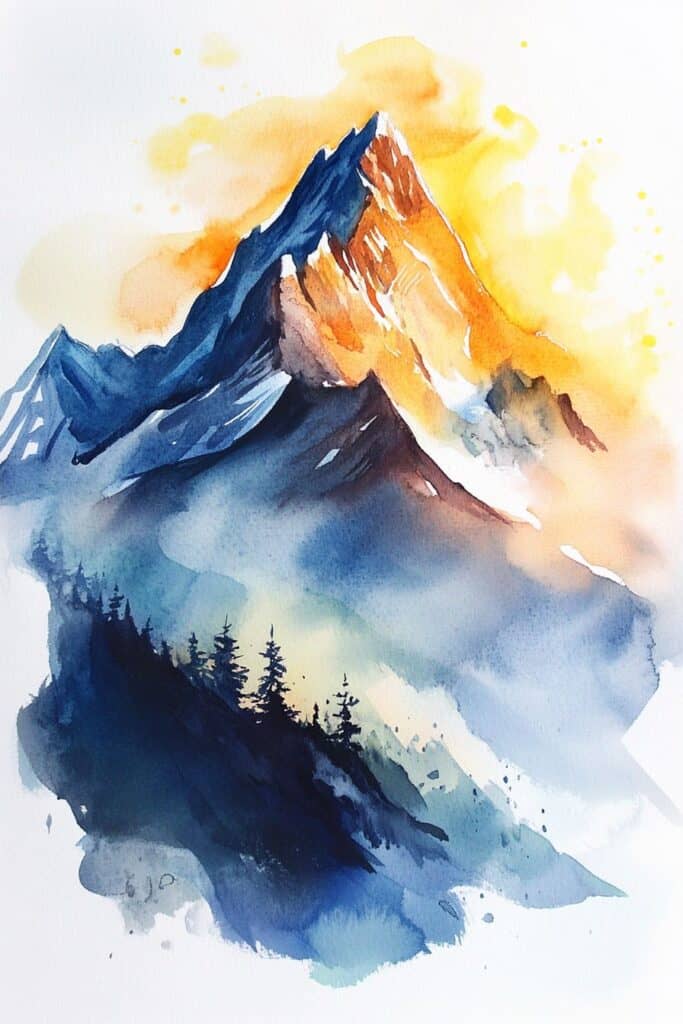 watercolor mountain